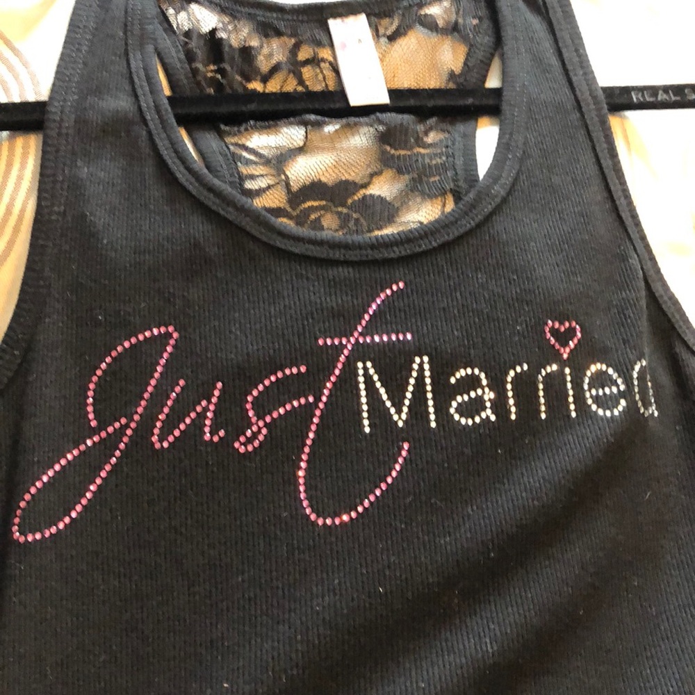 Black just married tank